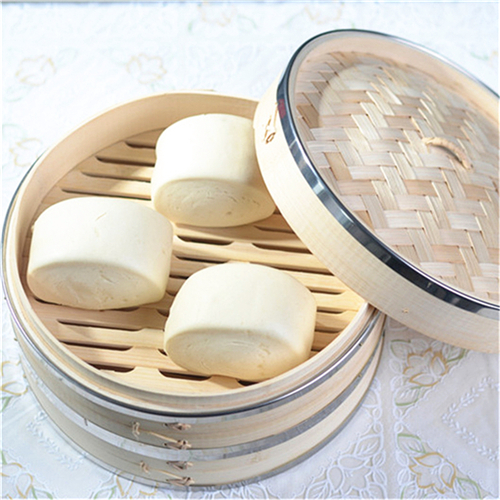 Bamboo Steamer With Stainless Steel Banding